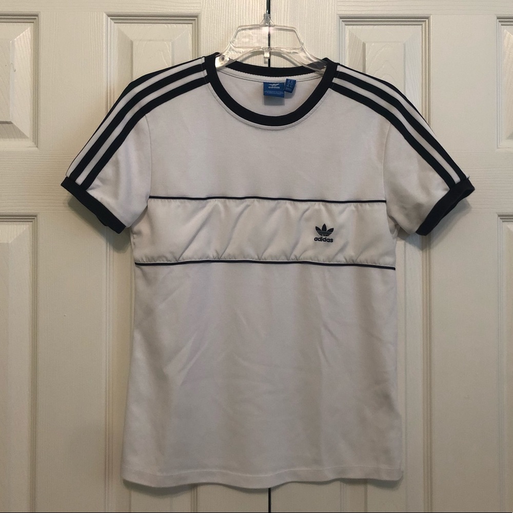 Adidas Three Stripe Ringer Tee